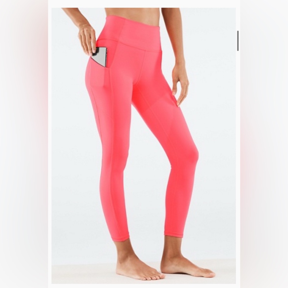 Oasis PureLuxe High-Waisted 7/8
Legging (Color: Pop Coral)